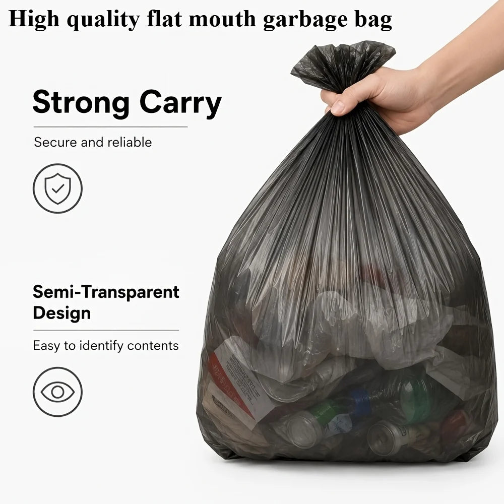 100 Large Black Trash Bags – Leak-proof, Durable Polyethylene