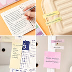 Kawaii Sticky Notes Set Expandable Removable Student Memo Pads Must-Have Study Planner Supplies Bulletin Journal Accessories
