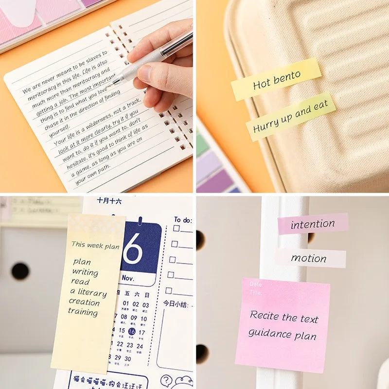 Kawaii Sticky Notes Set Expandable Removable Student Memo Pads Must-Have Study Planner Supplies Bulletin Journal Accessories