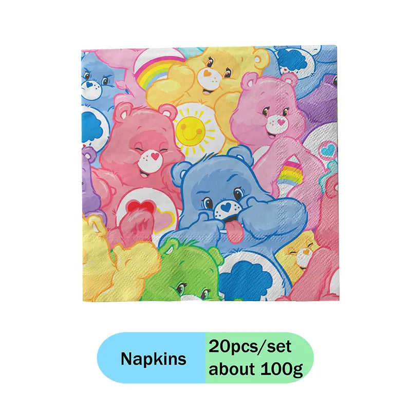 Care Bears Rainbow Bear Theme Birthday decorations table decoration & accessories plates sticker children Party supplies