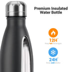 WATERSY 500ml Stainless Steel Water Bottle Insulated Vacuum Flask Double Wall Thermal Cup Keep Cold Hot Sports Kettle