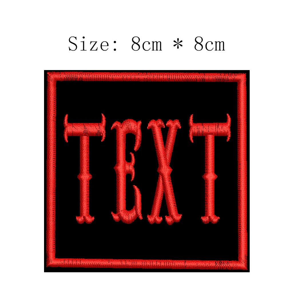 1pc 8cm Wide Customized Name Small Frame Tag Embroidery Patch Iron On Sew On Clothing For Left Chest Individual Badge