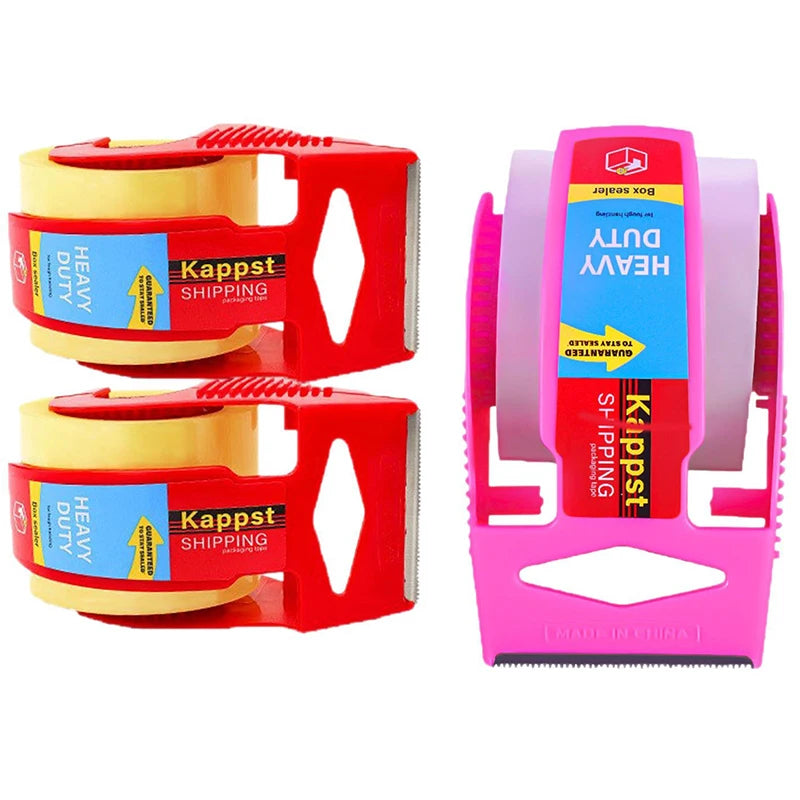 1 Set Heavy Duty Transparent Packaging Tape With Dispenser For Shipping Clear Packing And Moving Supplies