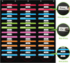 12 Pocket File Storage Chart Wall-Mounted Organizer with Hooks And Labels for  Office Organization Hanging Pocket Folder Rack