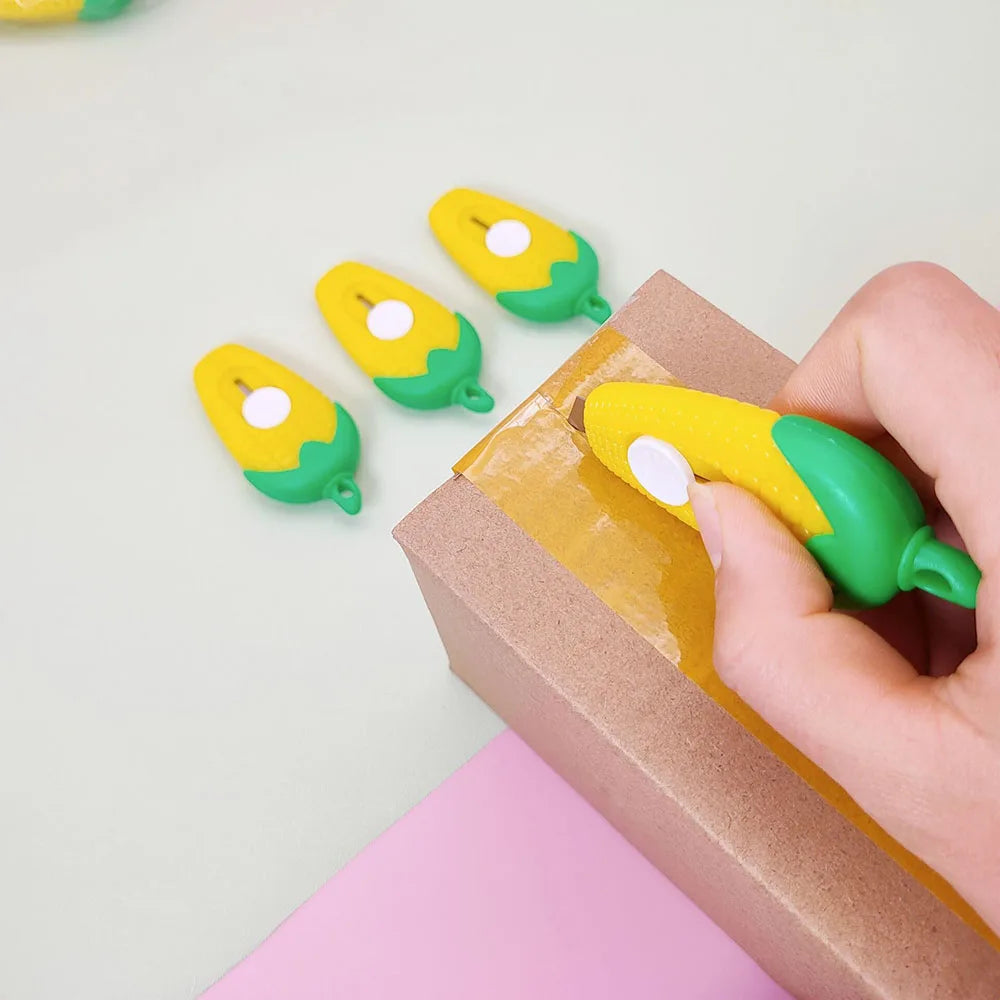 1/3/5Pcs Cuter Mini Cartoon Maize Utility Box Cutter Letter Opener Art Paper Cutter Kawaii Stationery Knif