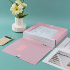 Large Capacity Foldable Plastic File Box for Office Use, Thickened A4 File Organizer, for Accounting Vouchers Resources Contract