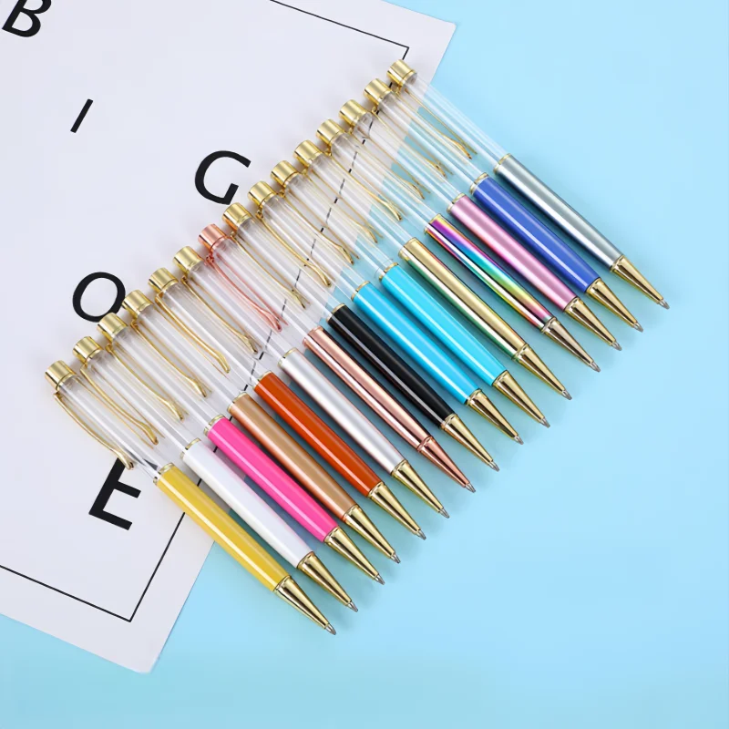 10 Pieces of Ballpoint Pens DIY Empty Pen Barrels for Handmade Quicksand Pens, Floating Flower Pens, Business Event Signature Pens, and Souvenirs