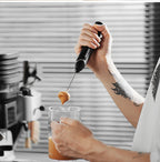 MHW-3BOMEBR Rechargeable Milk Frother Handheld Electric Foam Maker Stainless Steel Whisk Drink Mixer Foamer for Latte/Cappuccino