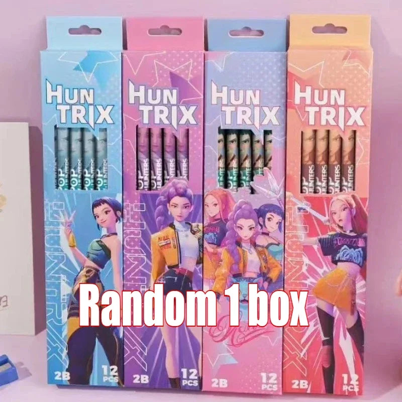 ♣Kpo-Pencils Ruler Pencil Sharpener Pen Bag Eraser Kids Cute Stationary Set Student Back To School Supplies Gift