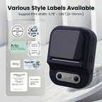 Portable Label Printer Mini Thermal Printe Self-adhesive Inkless 12-58mm Label For School/ Home/ Office/Supermarkets/ Warehouses