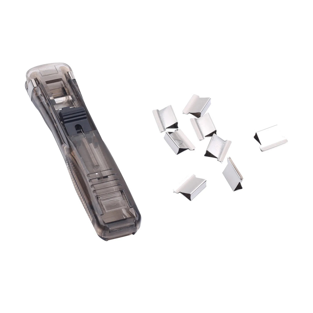 Push Stapler Binder Clips Paper Clamps Desktop Stapler Reusable Creative Stapler and Sraple Pins School Office Binding Supplies