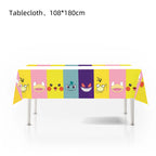 1pcs Pikachu Poké Ball Party Tablecloth Birthday Party Decoration Plastic Table Cover Tableware Baby Shower Supplies