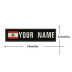 Lebanese Flag Lebanon 10X2.5cm Embroidery Custom Name Text Patch Stripes Badge Iron On Or  Patches