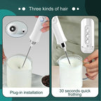 Handheld Electric Milk Frother USB Wireless Egg Beater Kitchen Mixer Coffee Whisk Blender Tool for Home Use