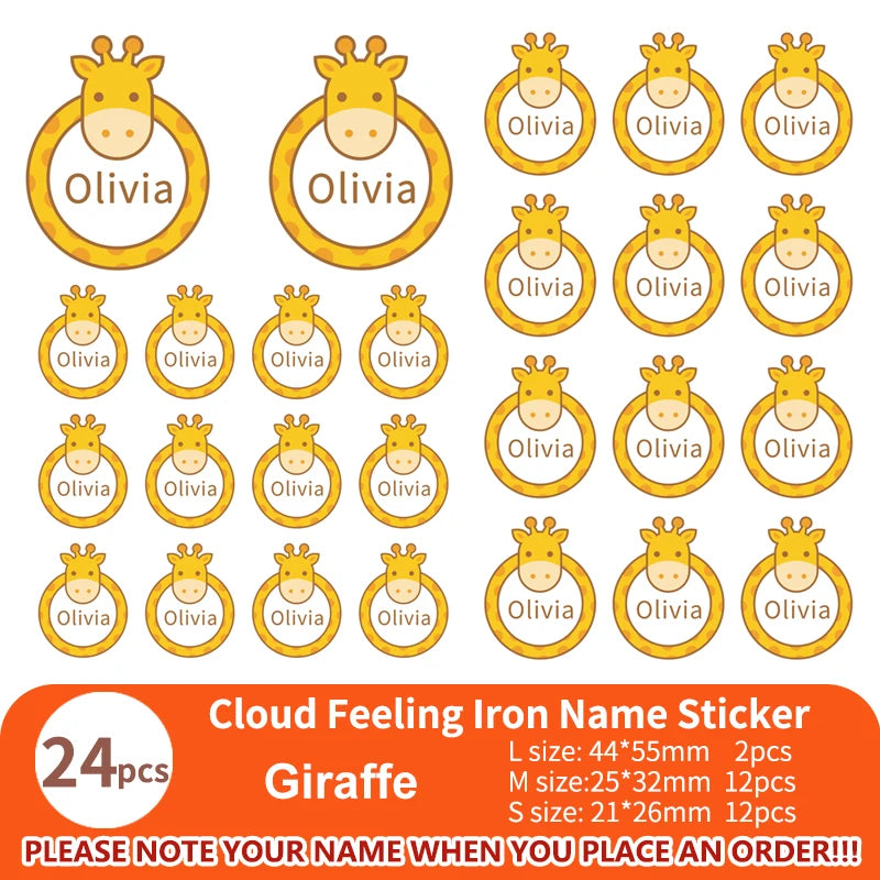 Multi Style Personalized Embroidery Name Sticker Clothes Label Decals Washable Iron On Tags Children Uniform Stickers Custom