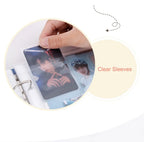 A5 3 Ring PU Leather Binder Kpop Photo Album Refill Pocket 1/2/4/6 3 Inch Photocard Sleeves PVC Free Postcard Collect Book Retro
