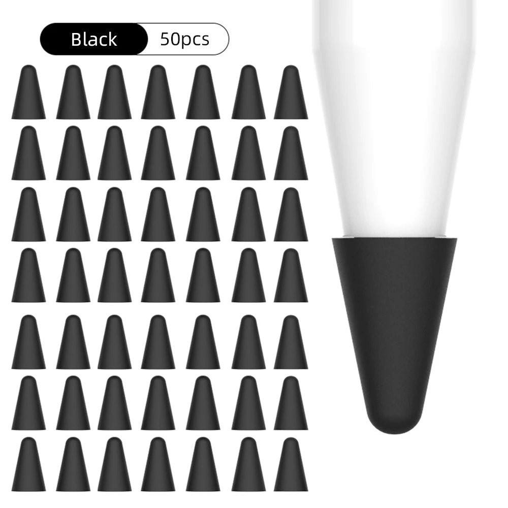 50Pcs/set Tip Cover for Apple Pencil 2nd 1st Generation Nib Case Candy Color Stylus Pen Point Sleeve Silicone Protective Cover