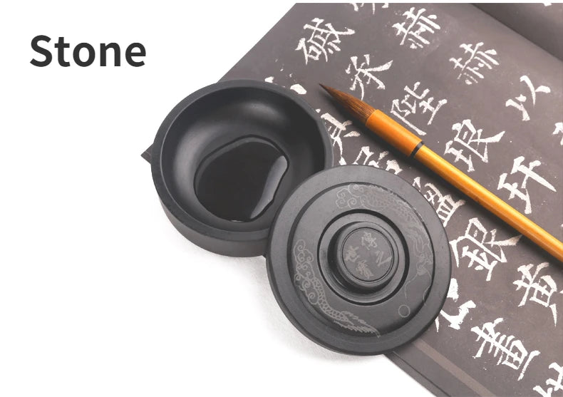 6 Inch 8 inch anhui Handmade Inkstone Water Ripple Ink Stone Natural Inkstone Traditional Painting Calligraphy Special Ink Stone