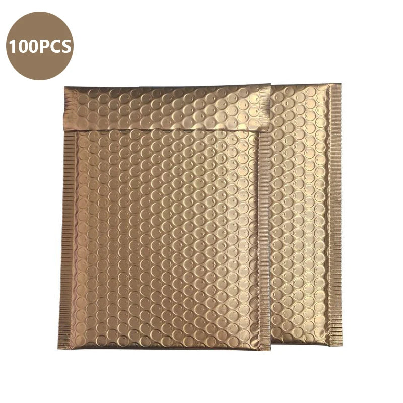 100Pcs Holographic Mailer Laser Silver Mailing Envelope Waterproof Courier Bag Padded Bubble Envelope Packaging Bag for Shipping
