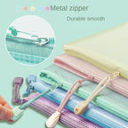 5 PCS A4 A5 A6 Mesh Zipper Pouch Document Bag Waterproof Zip File Folder Storage Bags A4 A5 A6 Office School Supplies Stationery