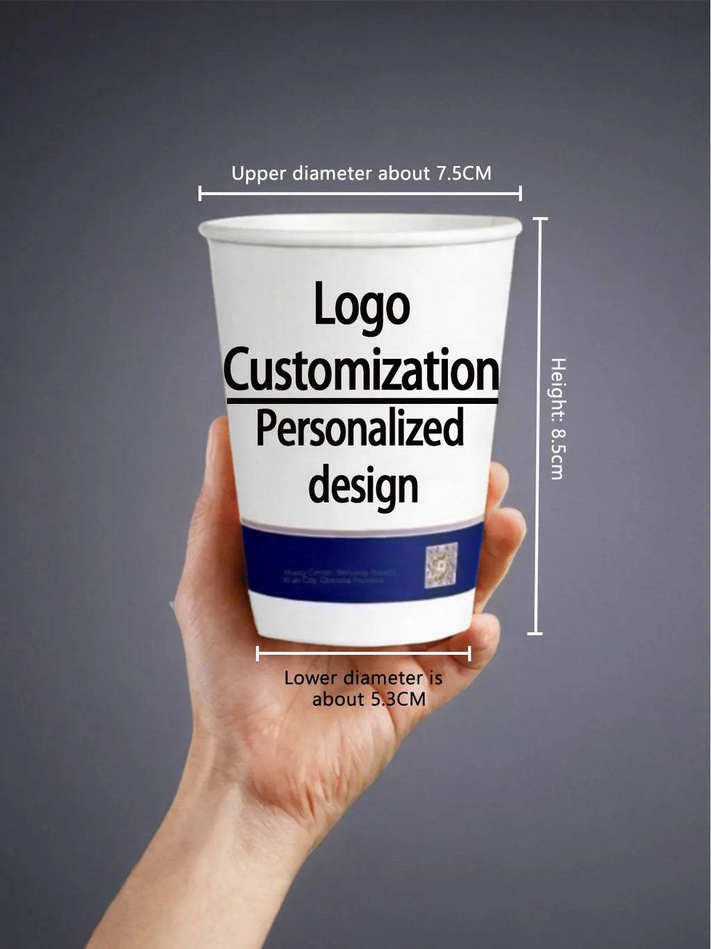 100pcs 250ml disposable paper cup with customizable logo personalized coffee paper cup for event and party, Company Hospitality
