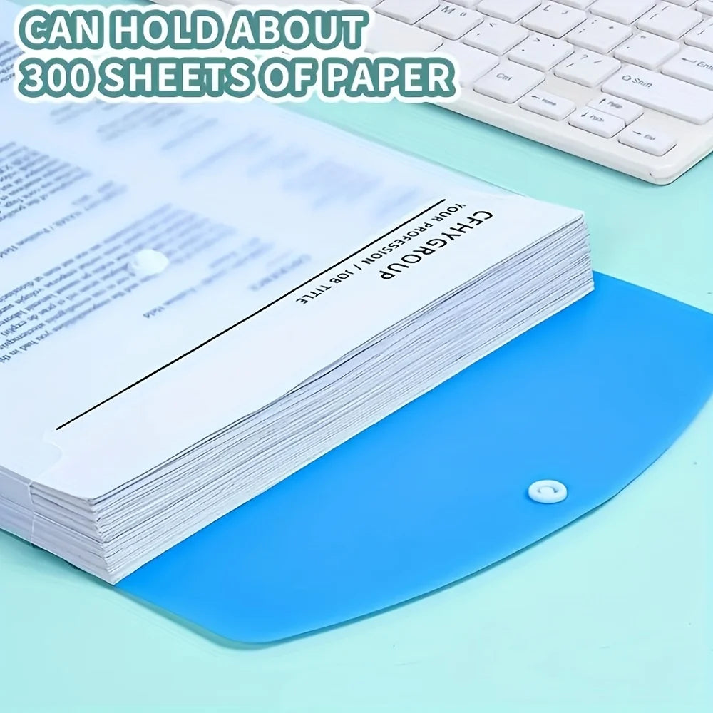 6pcs A4 Binder Pocket Plastic Envelopes, Expand Binder Folders, 6 Color Stereoscopic Transparent File Bags with Record Labels