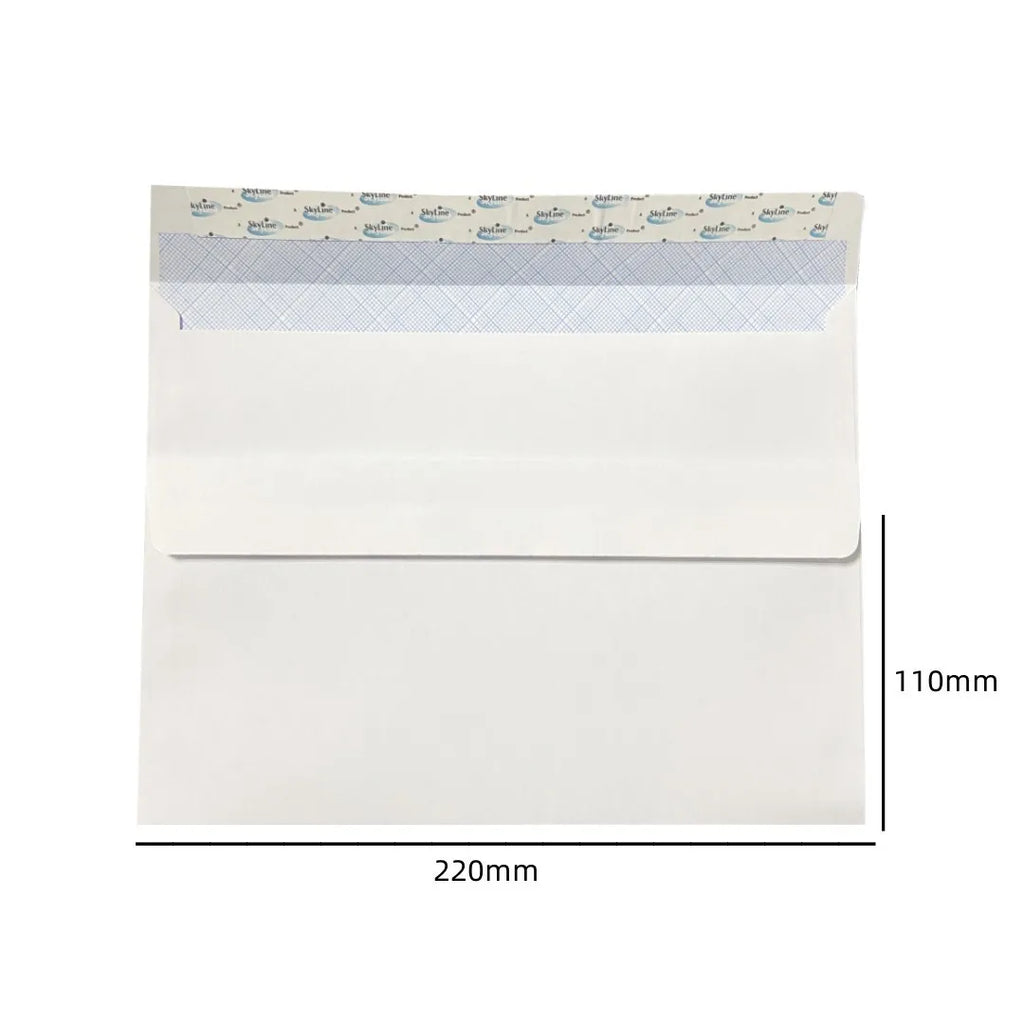 White Self Adhesive Window Envelopes Security Pattern Double Sided Tape Sealing Blank Western Style Business Card Mailing Bags