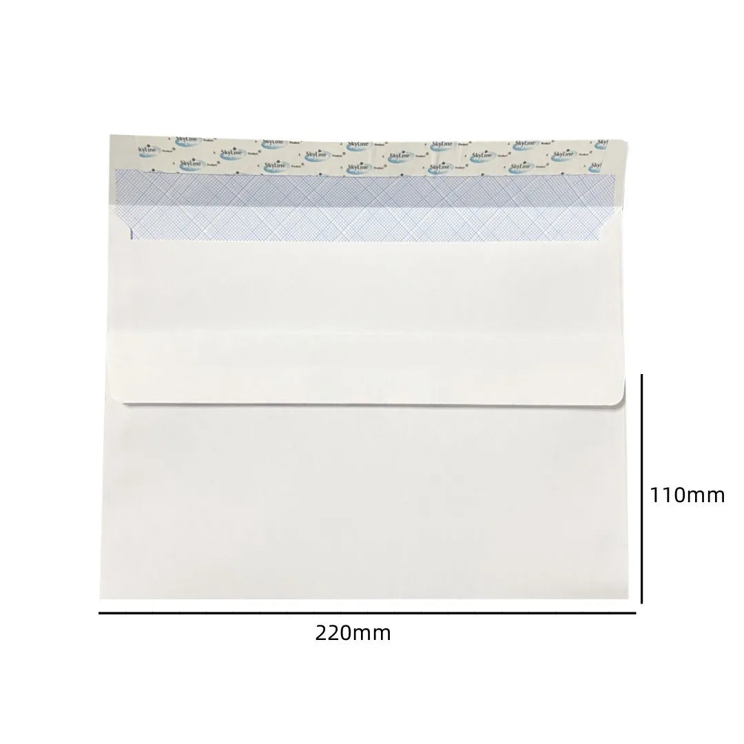 White Self Adhesive Window Envelopes Security Pattern Double Sided Tape Sealing Blank Western Style Business Card Mailing Bags