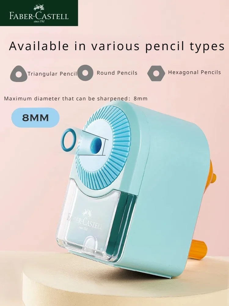 FABER CASTELL Manual Hand Crank Pencil Sharpener Sharpen 8mm in Diameter Candy Colors for Kids,Artists,Student Office Stationery