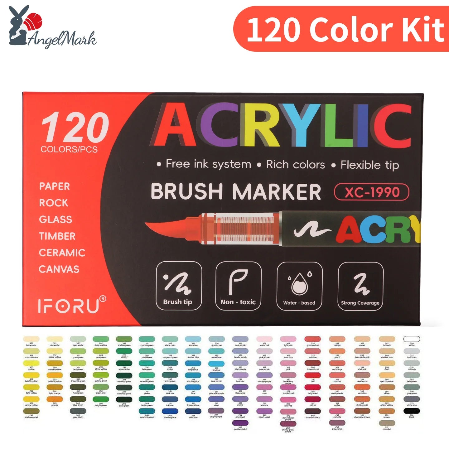 12-168 Colors Acrylic Paint Pen Marker Brush Tip Paint Marker For Rock Painting Wood Canvas Stone Christmas Gift DIY Craft