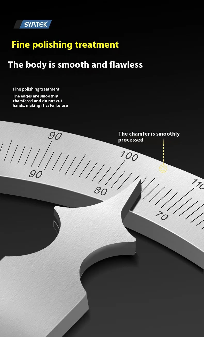 High Quality Stainless Steel Angle Finder Ruler High Precision 0-180 Degree Thickened Protractor for Woodworking Construction