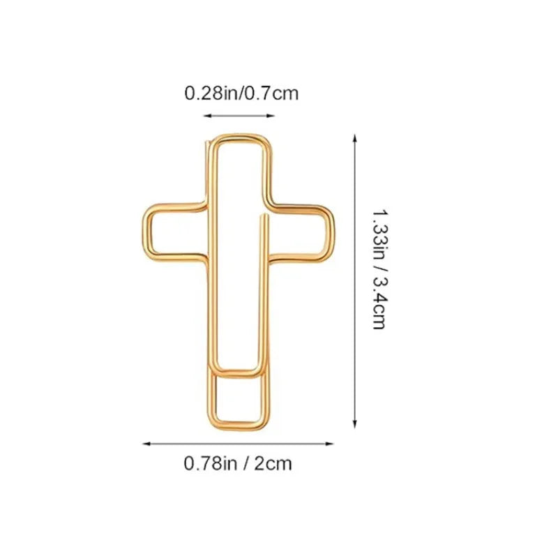 20/50PCS Gold Cross Bible Paper Clips - Versatile Bible Study Supplies, Also Great As Journaling Paper Clips and Bookmarks
