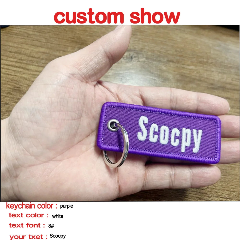Personalized Name Customization Embroidery Patches, Car, Motorcycle, Backpack, Door Lock, Key-Chain Tag