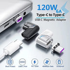 PD 120W Usb C To Type C Magnetic Adapter Fast Charging Magnetic Converter Cable USB C Connector for Macbook IPad Switch Samsung