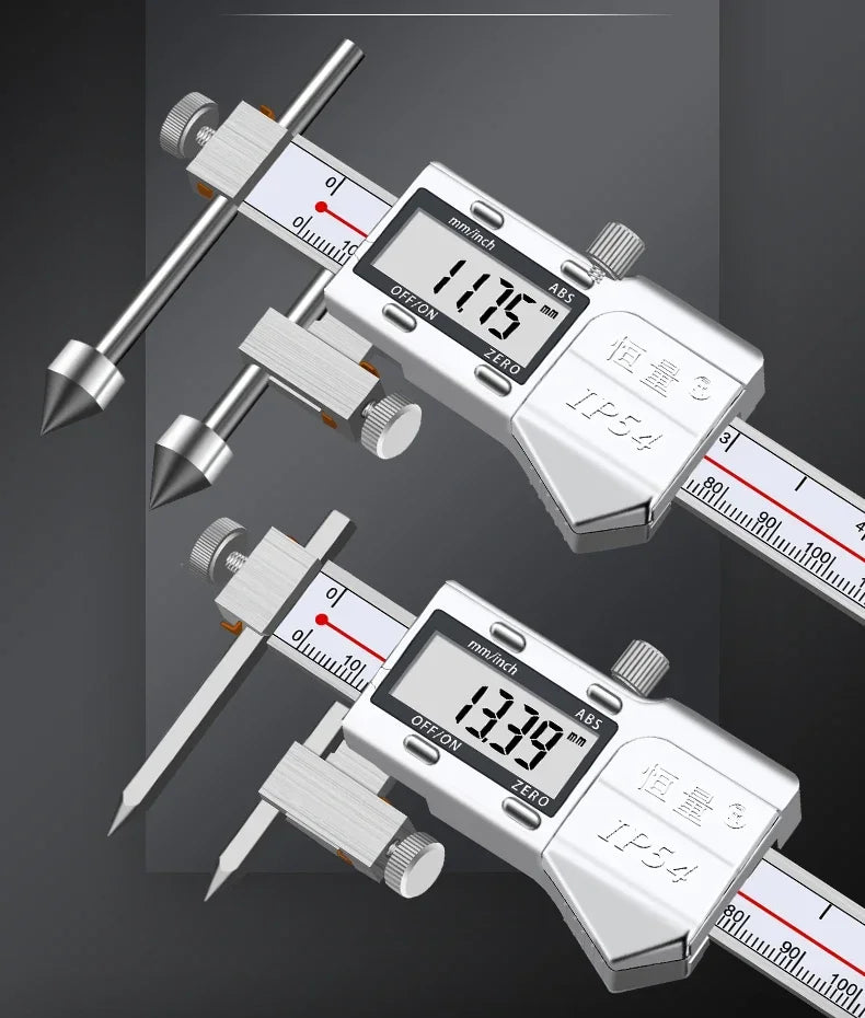 Round Hole Center Distance Digital Caliper 10mm 20mm Cone Probe Measuring Hole Center Distance Hole Distance Center Line Caliper