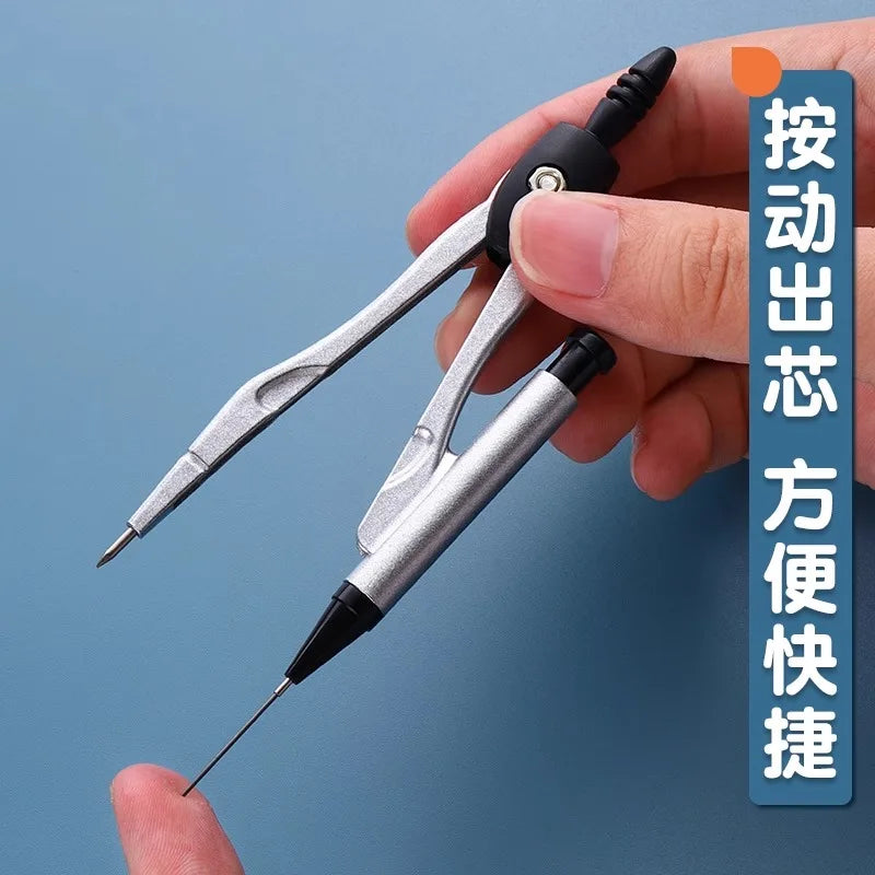 M&G Stainless Steel Compass Set - Geometry Math Tools with Rubber Ruler Carpenter Student Cartography Drawing School Supplies