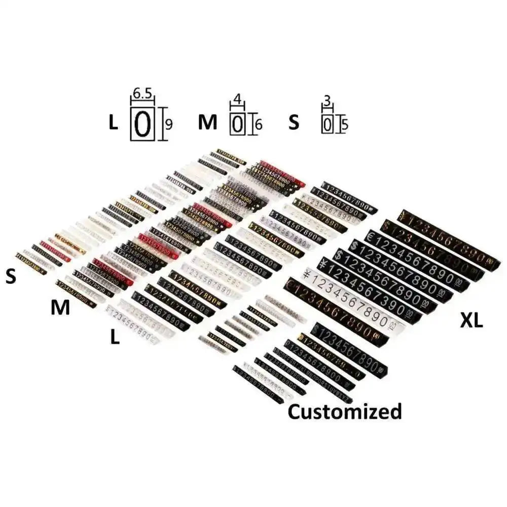 10pcs 9x6mm Adjustable Dollars Number Stand Watch Labels Cube Price Tags