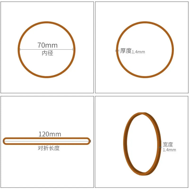 100/200Pcs Office Daily Use Rubber Band 70*1.4mm Yellow Elastic Bands High Elasticity Packaging Supplies