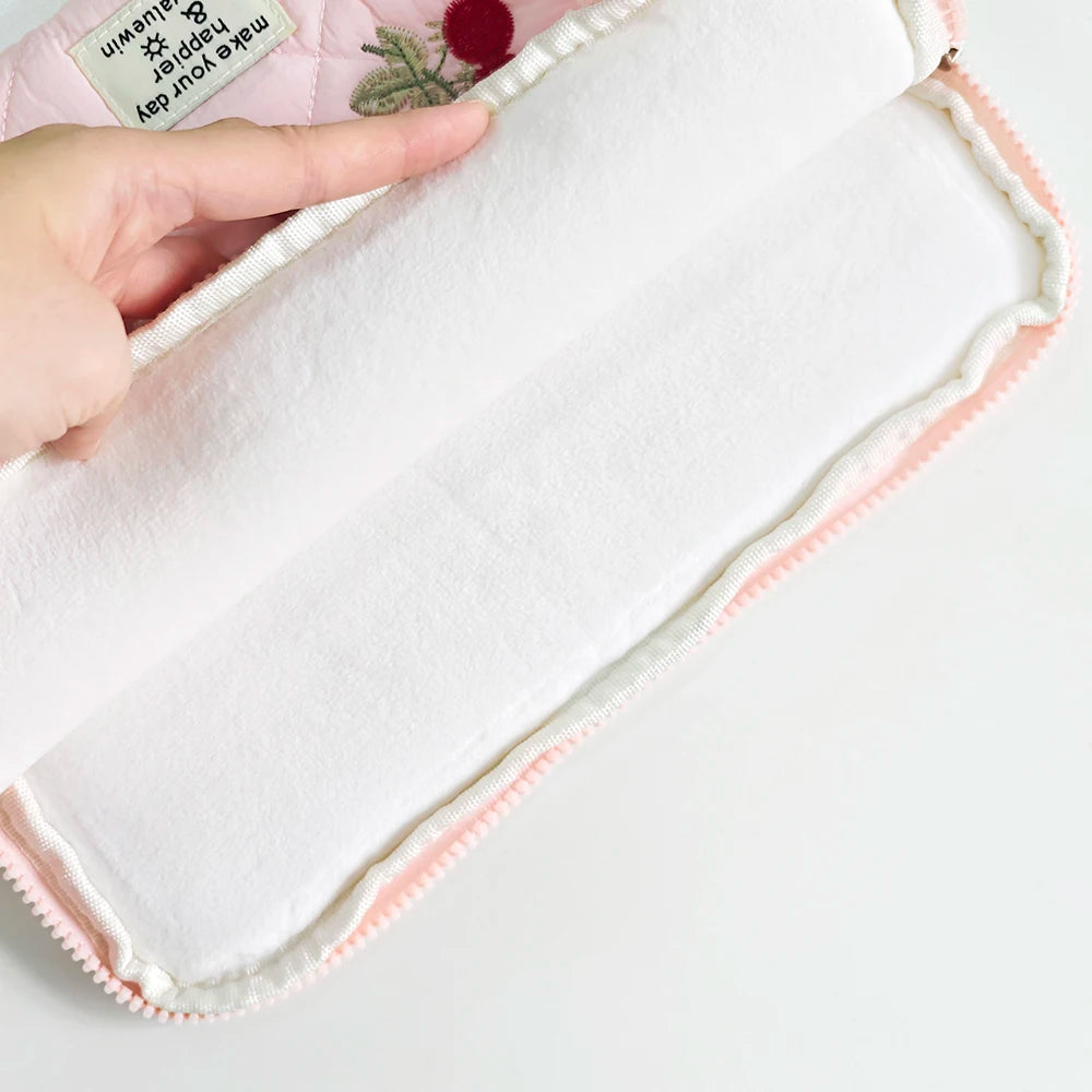 Embroidery Laptop Bag Case Macbook Air/Pro 14 15 15.6 16 Inch For Xiaomi Lenovo Dell Notebook Computer Laptop Sleeve Women