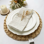 Set Of 6/10/12 30x30cm Linen Napkins, Durable Polyester Thickened  Reusable Wedding Chrismas Dining Table Decorations
