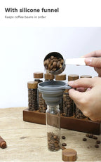Coffee Beans Storage Container Tube Display Rack Tea Bottle Glass Single Dose Espresso Accessory Coffeware Set Barista Tool Gift