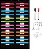 12 Pocket File Storage Chart Wall-Mounted Organizer with Hooks And Labels for  Office Organization Hanging Pocket Folder Rack