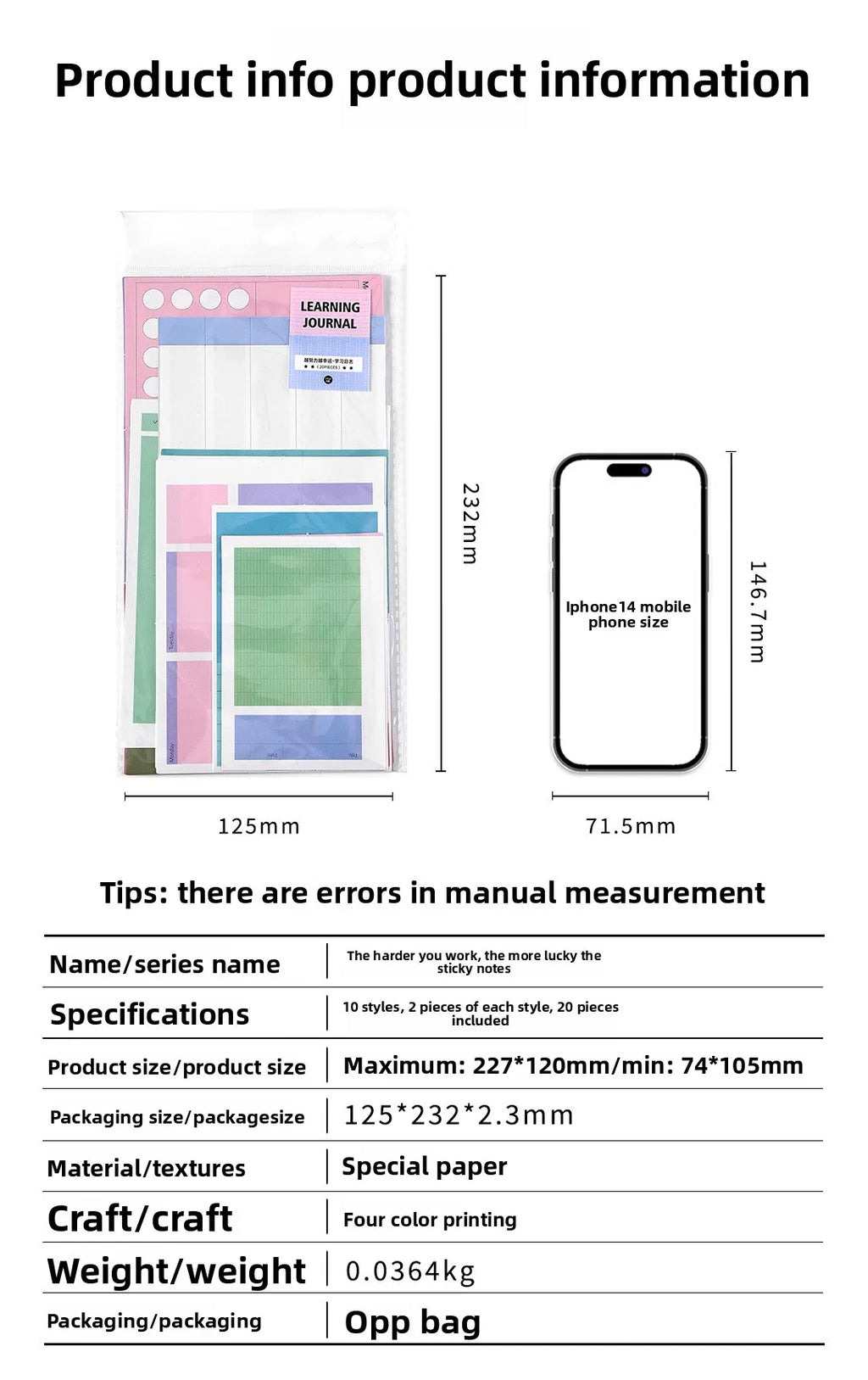 A7M5 Two Size 20Sheets Loose Leaf Inner Page Notebook Refill Spiral Weekly Monthly To Do Inside Paper Stationery