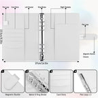 A5 Notebook Photocard Binder 25pcs Page(4 Grids)  PU Leather Loose Leaf Organizer Photo Binder Book Kpop Photo Albums Idol Cards