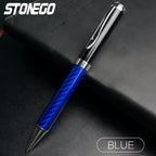 STONEGO Carbon Fiber Signature Pen, Premium Metal Gel Ink Pens Micro Point 0.5mm Black Ink Smooth Writing Ball Pen