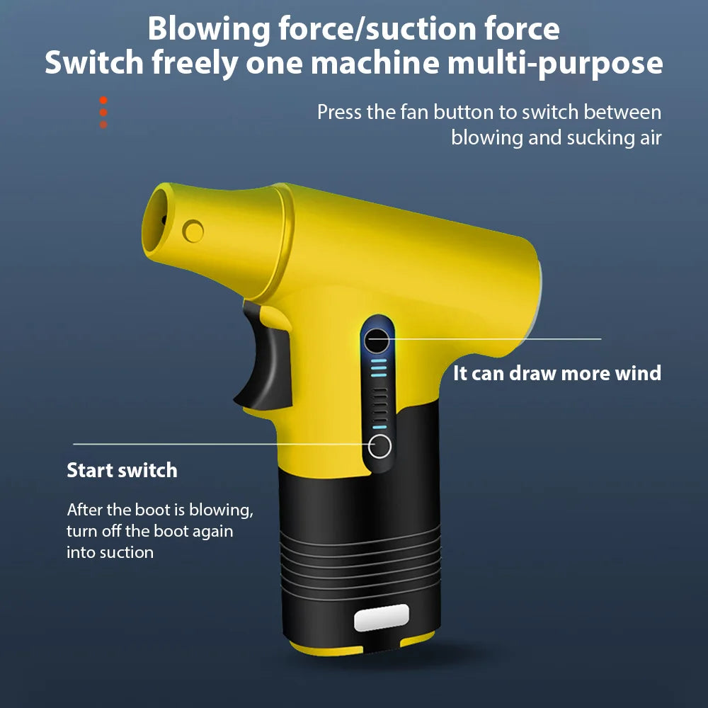 130000RPM Mini Turbo Fan Blowing and Suction Dual-purpose Dust Removal Jet Dry Blower Portable Handheld Comp Electric Air Duster