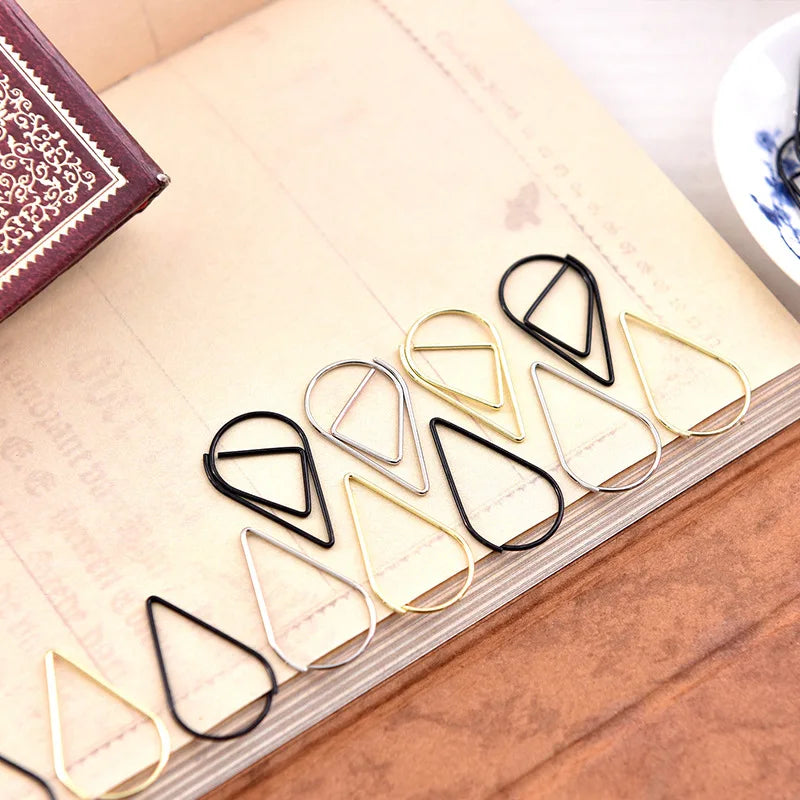 30/50pcs Paper Clip Mini Heart Gold Rose Gold Color Clip Bookmark Binder Office Accessories Paper Binder Clips Patchwork Clip