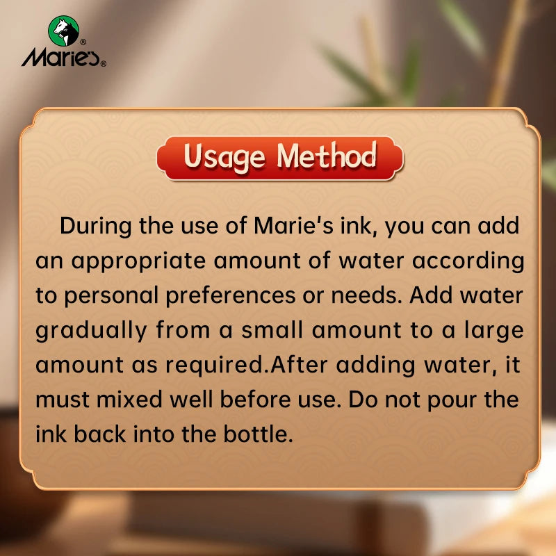 1pc 100g/250g/500g Marie's Calligraphy & Sumi Liquid Ink Bottle for Artists for Practice Chinese Traditional Art Works
