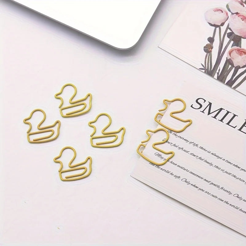 Adorable Duck Shape Paper Clips, Office Organization, and Student Test Paper Management - Durable, Reusable
