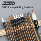 6/9/ 12/ 16 Chinese Painting Brush Beginner Calligraphy Drawing Bamboo Pen Curtain Felt Rice Paper Set Landscape Drawing Writing